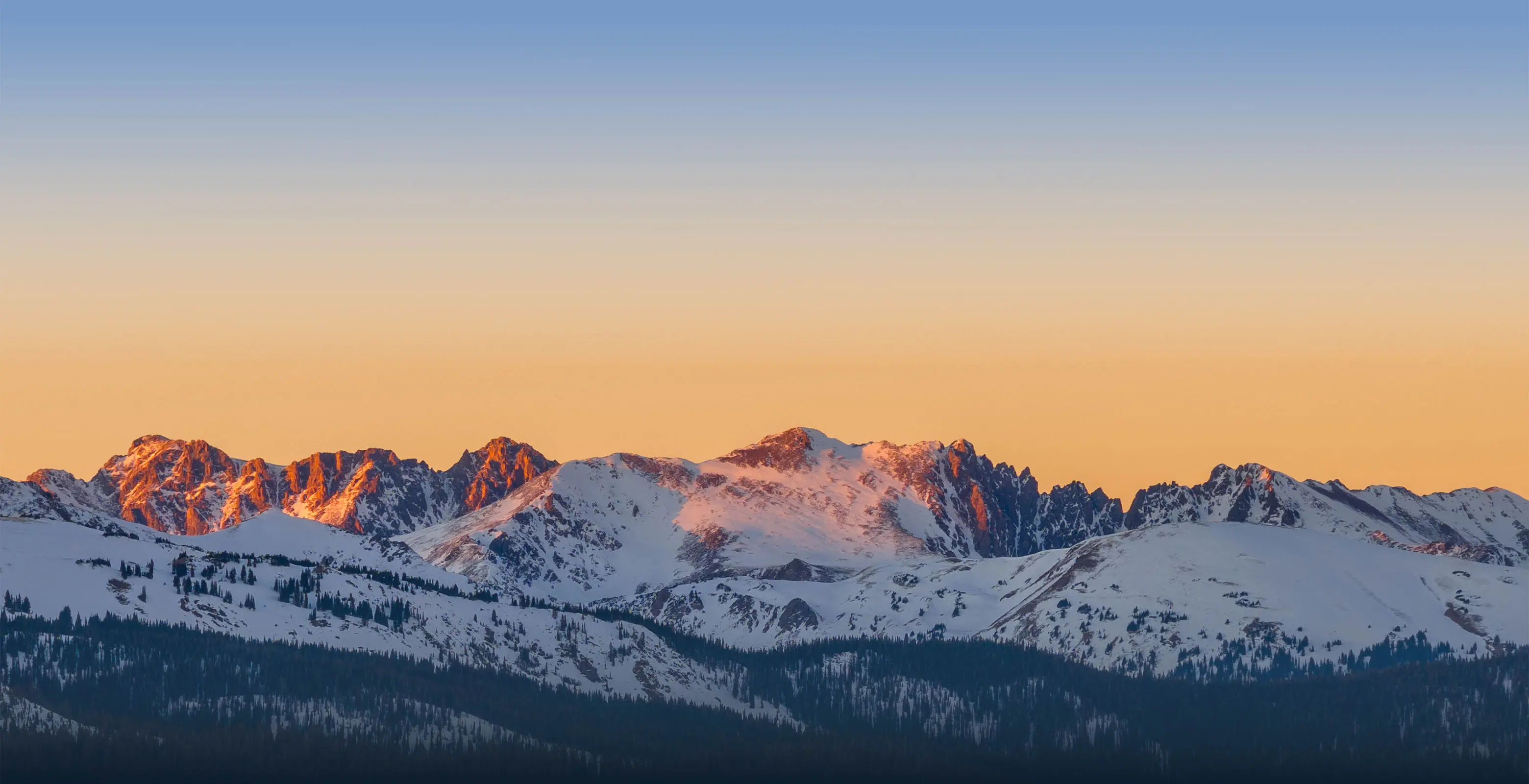 sunset over the gore range